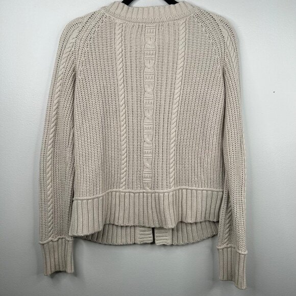 Eddie Baurer 100% cotton beige‎ knit heavy cardigan size small - Picture 2 of 9